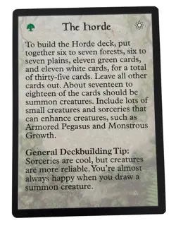 Magic the Gathering MTG: PORTAL The Horde Deck Strategy Card - Image 1
