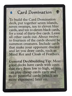 Magic the Gathering MTG: PORTAL Card Domination Deck Strategy Card - Image 1