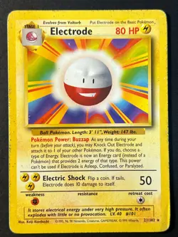 Electrode 21/102 Base Set WOTC Unlimited Rare - Pokemon Card MP - Image 1