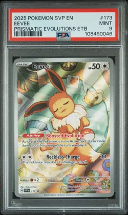 2025 Pokemon Svp En-Sv Black Star Promo #173 Eevee Prismatic Etb PSA 9 - Image 1