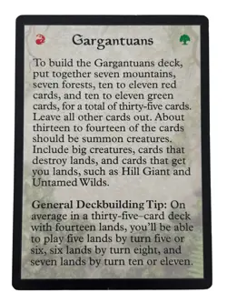Magic the Gathering MTG: PORTAL Gargantuans Deck Strategy Card - Image 1