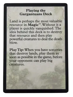 Magic the Gathering MTG: PORTAL Gargantuans Deck Strategy Card - Image 2