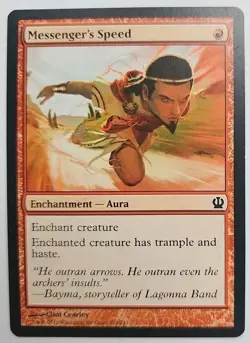 MTG Magic The Gathering Card Messenger's Speed Enchantment Aura Red Theros - Image 1