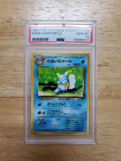 Pokemon PSA 10 GEM MINT 1997 Dark Wartortle Japanese Team Rocket Card - Image 1