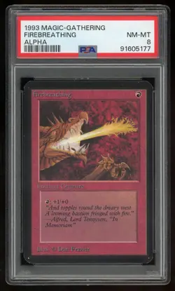 1993 MTG Magic the Gathering Card Alpha Firebreathing PSA 8 TCG - Image 1