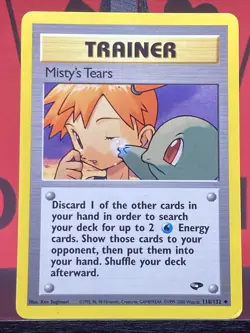 Misty's Tears 118/132 Pokemon Card Trainer Gym Challenge Vintage Regular LP - Image 3