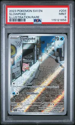 Pokemon TCG Slowpoke Illustration Rare 204/198 SV Base Set - PSA 9 Mint - Image 1