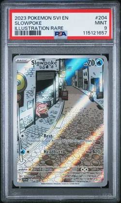 Pokemon TCG Slowpoke Illustration Rare 204/198 SV Base Set - PSA 9 Mint - Image 1