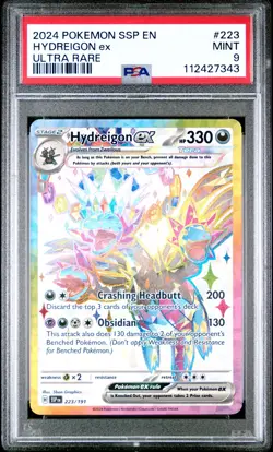 2024 POKEMON SSP EN-SURGING SPARKS ULTRA RARE #223 HYDREIGON EX PSA 9 - Image 1
