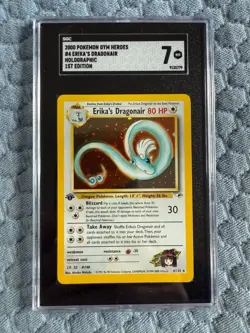 Pokemon Gym Heroes 1st Edition Erika's Dragonair 4/132 SGC 7 (Near Mint) - Image 1