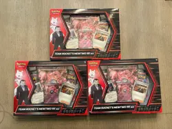 3x Destined Rivals Pokemon TCG Team Rockets Mewtwo EX Box Sealed - Image 1