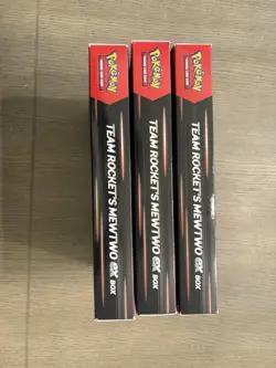 3x Destined Rivals Pokemon TCG Team Rockets Mewtwo EX Box Sealed - Image 3