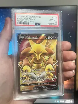 ALAKAZAM V #172 PSA 10 • 2020 Pokemon Vivid Voltage Sword and Shield Full Art - Image 1