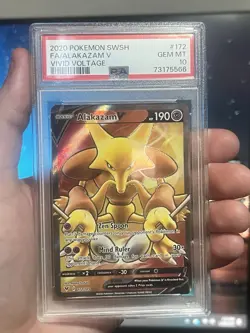 ALAKAZAM V #172 PSA 10 • 2020 Pokemon Vivid Voltage Sword and Shield Full Art - Image 2