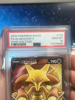 ALAKAZAM V #172 PSA 10 • 2020 Pokemon Vivid Voltage Sword and Shield Full Art - Image 4