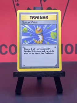 Gust of Wind Trainer 93/102 Base Set WOTC Pokemon TCG Regular Common 1999 LP - Image 2