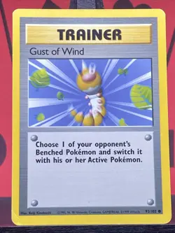 Gust of Wind Trainer 93/102 Base Set WOTC Pokemon TCG Regular Common 1999 LP - Image 3