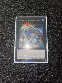 Yugioh Mermail Abyssgaios RA04-EN065 Prismatic Collector’s Rare 1st Edition NM - Image 1