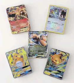 🔥 Pokemon Jumbo Card Lot (5) - Charizard EX, Raichu GX, Dragonite - Holo Promo - Image 1