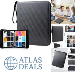 Portable Black Trading Card Binder with 900 Sleeves for Ultimate Protection - Image 1