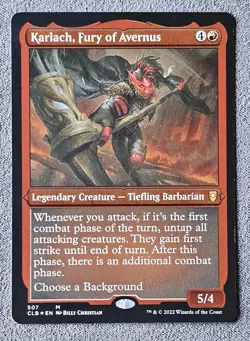 KARLACH, FURY OF AVERNUS #507 FOIL ETCHED BALDUR’S GATE MTG Magic Card - Image 1
