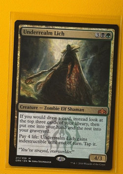 MTG Underrealm Lich Guilds of Ravnica 211/259 Regular Mythic NM - Image 1