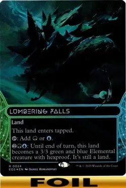 1x - Lumbering Falls - FOIL BORDERLESS #24 - Stellar Sights - NM MTG - Image 1