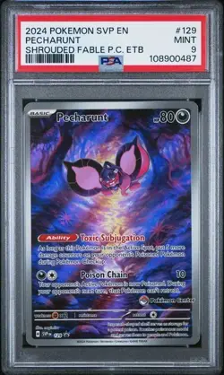 PSA 9 Pecharunt - 129 (Pokemon Center Exclusive) Sv: Shrouded Fable Promo Card - Image 1