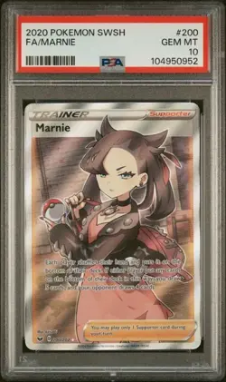 2020 POKEMON SWORD & SHIELD #200 FULL ART/MARNIE PSA 10 - Image 1