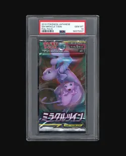 2019 POKEMON JAPANESE SUN AND MOON MIRACLE TWIN FOIL PACK PSA 10 - Image 1