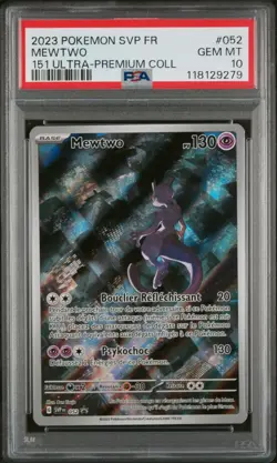 Carte Pokemon Mewtwo SVP052 FR PSA 10 UPC Mew 151 FR EV3.5 FR Ecarlate et Violet - Image 1