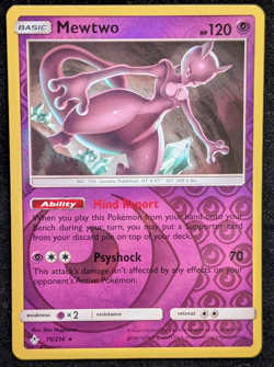 Mewtwo 75/214 - Unbroken Bonds SM Reverse Holo LP Pokemon TCG - Image 1