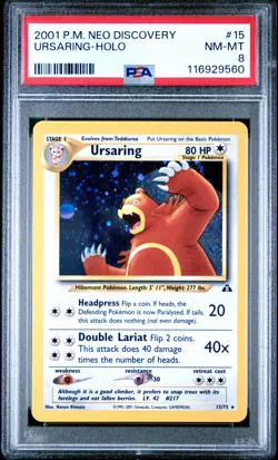 2001 POKEMON NEO DISCOVERY #15 URSARING-HOLO PSA 8 - Image 1