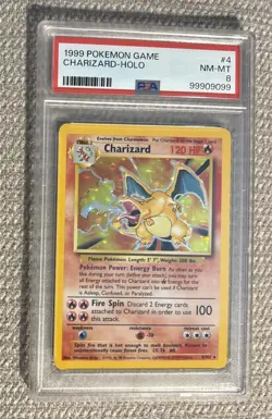 PSA 8 NM-MT 1999 Charizard Base Set Unlimited Holo Pokemon Card 4/102 - Image 1