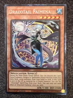 Yugioh Dracotail Faimena JUSH-EN002 Collector’s Rare 1st Edition NM - Image 1