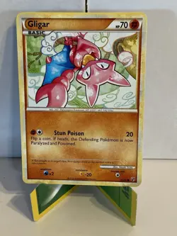 Pokemon Card HeartGold SoulSilver Undaunted 49/90 Gligar MP - Image 1