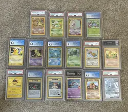 Pokemon Graded Card Lot 16 PSA CGC Charizard 1999 Unlimited Bulbasaur Espeon - Image 1