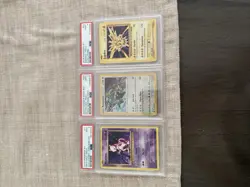 PSA 9 vintage Pokemon 3 Card Bundle Lot Mewtwo Zapdos Rayquaza - Image 1