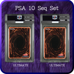 PSA 10 Dark Magician Girl & Dark Magician Ultimate Rare card set embossed holo - Image 2