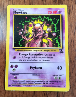 Pokemon TCG Mewtwo WOTC Black Star promo card 14/53 2000 LP - Image 1
