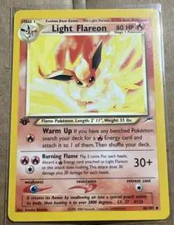 Pokemon Card - Light Flareon Neo Destiny 1st Edition 46/105 Non Holo - Image 1