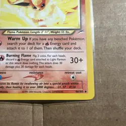 Pokemon Card - Light Flareon Neo Destiny 1st Edition 46/105 Non Holo - Image 4