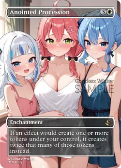 MTG - Anointed Procession - Fanart Borderless Style - EDH / Playtest - Image 1