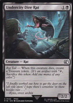 MTG Final Fantasy - Undercity Dire Rat - FIN 123 - Regular - Image 2