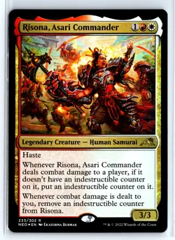 FOIL Risona, Asari Commander Kamigawa Neon Dynasty Rare - MTG Magic the Gat - Image 1