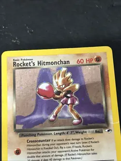 Rocket’s Hitmonchan 11/132 Vintage Holo Pokemon Card- Gym Heroes (4s) NM - Image 4
