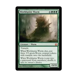 WOTC MtG Return to Ravnica Worldspine Wurm (MR) EX - Image 1
