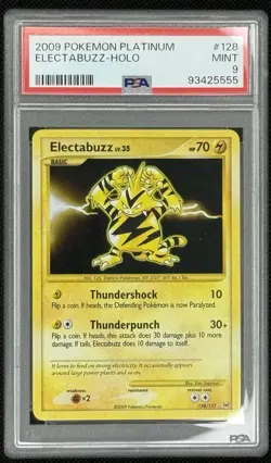 2009 Pokemon Platinum Electabuzz Holo Secret Rare #128/127 PSA 9 MINT Low Pop - Image 3