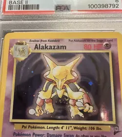 2000 Pokemon Base Set 2 Alakazam #1 - English Holo 1/130 - PSA 8 NM-MT - Image 3
