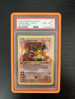 1999 Pokemon CHARIZARD Base Set Shadowless 1st Edition #4 PSA 8.5 WOTC - Image 1